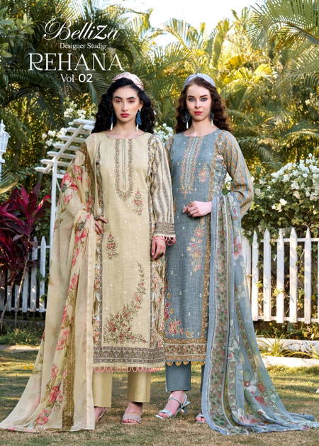 Rehana Vol 2 By Belliza Cotton Linen Pakistani Salwar Suits Wholesalers In Surat